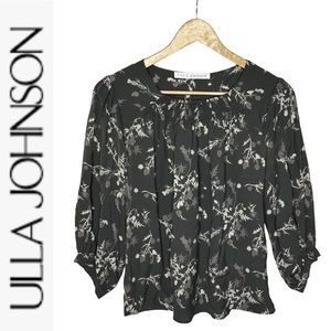 Like New Ulla Johnson Grey Silk Printed Blouse 2